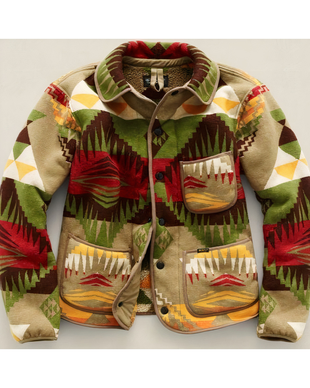 Mens Vintage Printed Long Sleeve Jackets Autumn Winter Fashion Button Coats For Men VG06 front-1