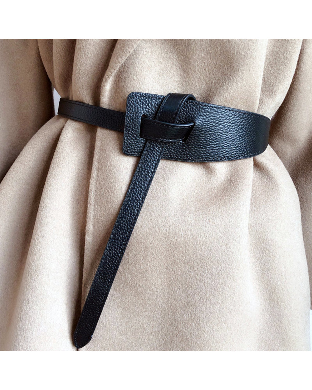 New Fashion Leather Women Belt Designer Metal Buckle Waist Strap All-Match Lady Dress Coat Sweater Decorative Knotted W front-5