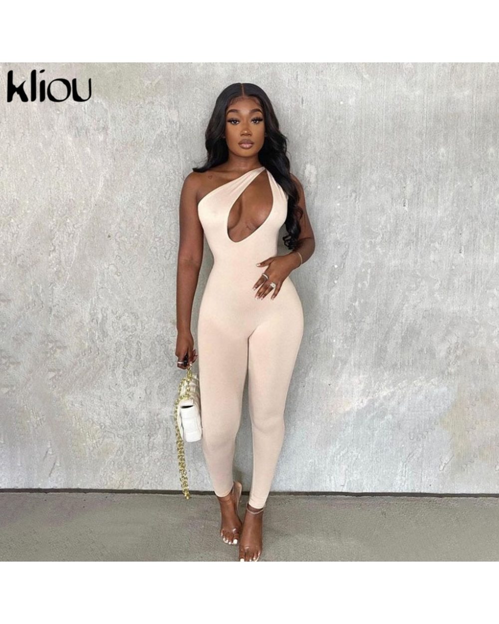 One Shoulder Sexy Cut Out Rompers Womens Jumpsuit Streetwear Active Wear Skinny Slim Jumpsuits Summer front-3