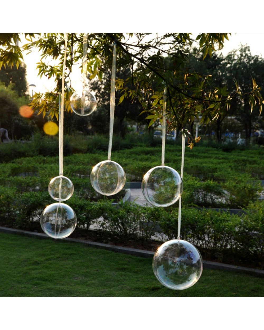 Christmas Clear Baubles Transparent Craft Fillable Ball Plastic Home Decor Wedding Garden Tree front-3