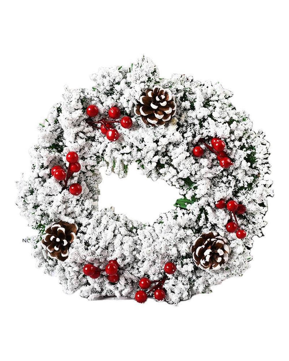 Outer ring Christmas Wreath Door Garlands Oranments Merry Christmas Decor For Home 2022 Happy New Year Pendants front-5
