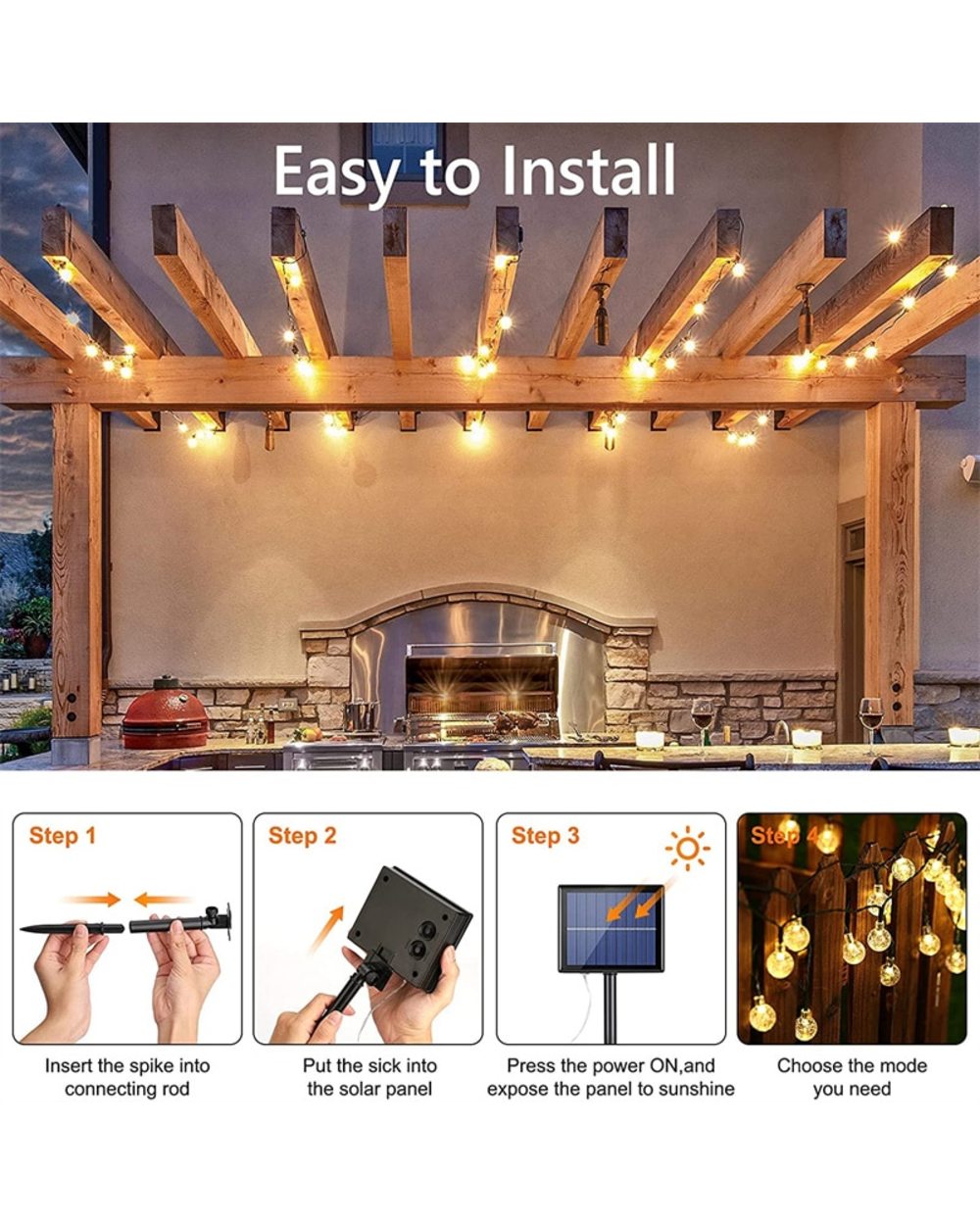 20/30/50/60 LED Solar String Fairy Lights front-3