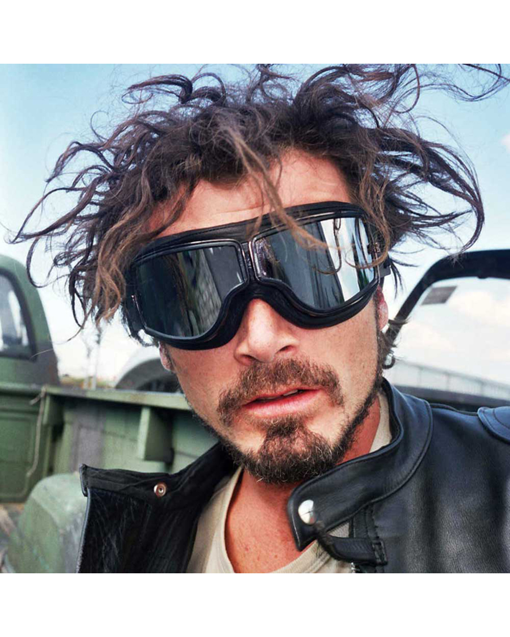 Motorcycle Vintage Retro Sunglasses Leather Goggles Glasses For Helmet With Face Shield Motocross Part Poc Motor Cycle front-3