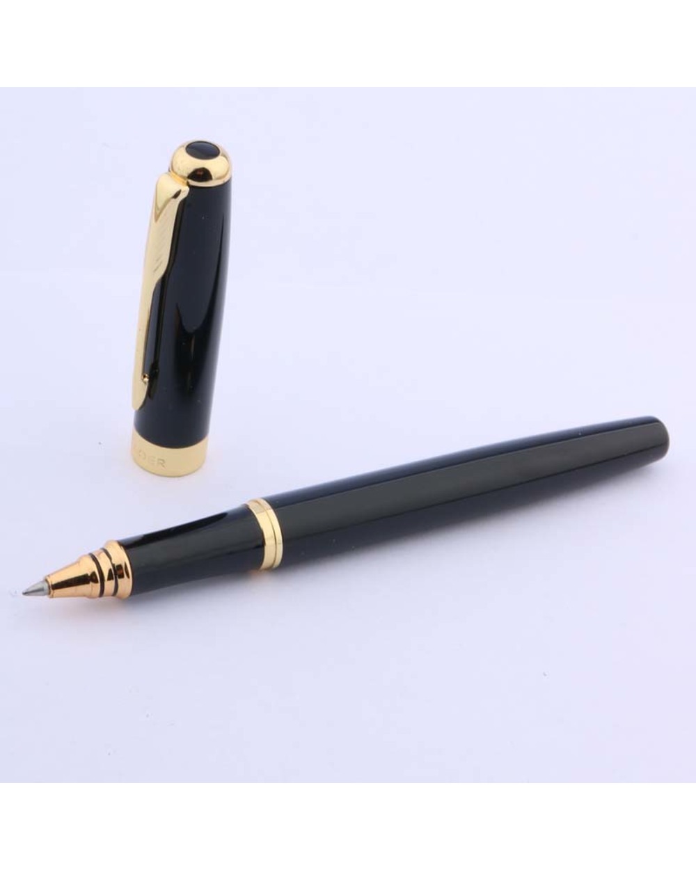 Luxury 388 Black Rollerball Pen Ripple Golden Trim Gift Arrow Clip Signature Pen Business Office School Supplies Writing front-2