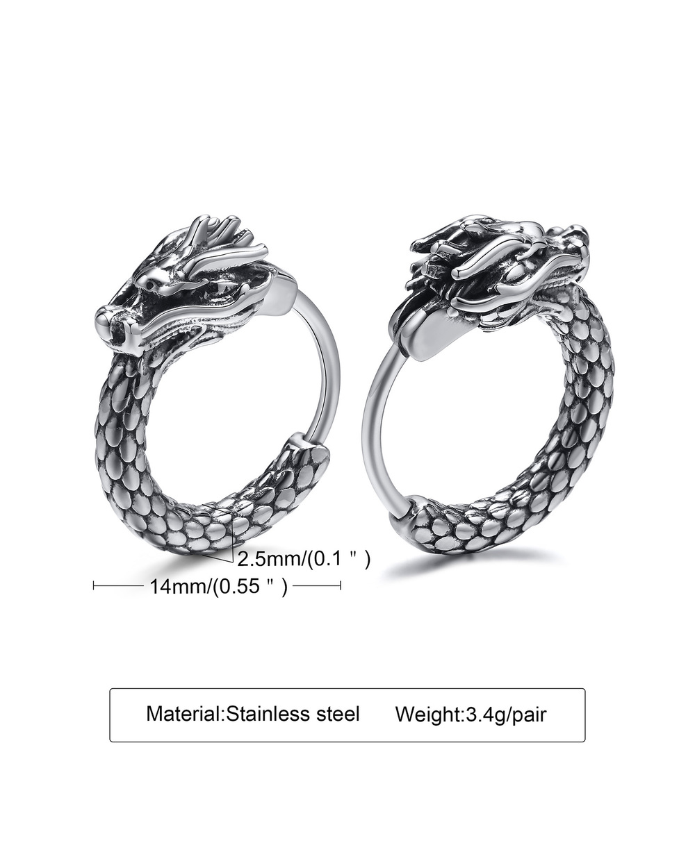 Dragon Hoop Earrings Hoop Earrings Hoops front-1