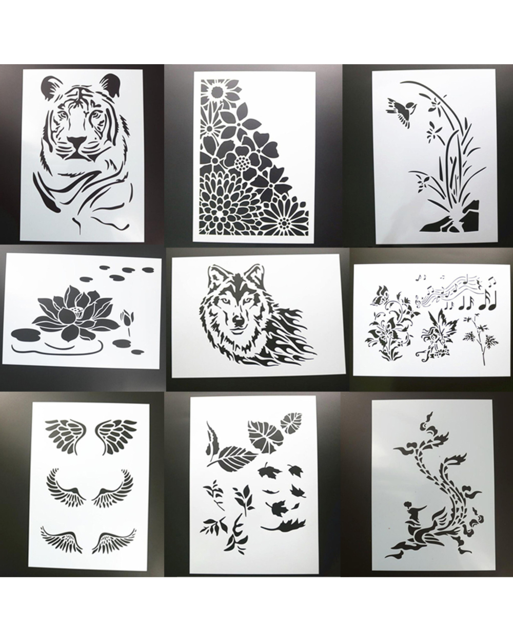 Stencils For Wall Animal Tiger Diy Layering Painting Scrapbook Coloring Embossing Album Decorative Paper Card Template front-5