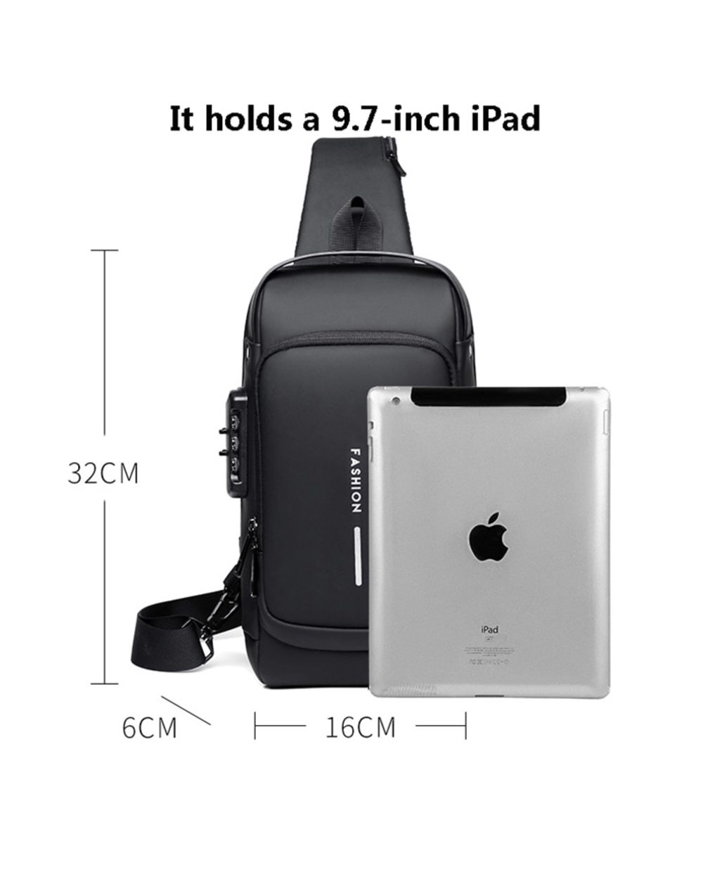 Large Capacity Anti-theft USB Charging Shoulder Bag front-1