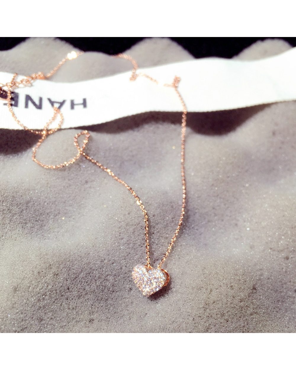 Luxury Zircon Love Heart Shape Necklace front-5