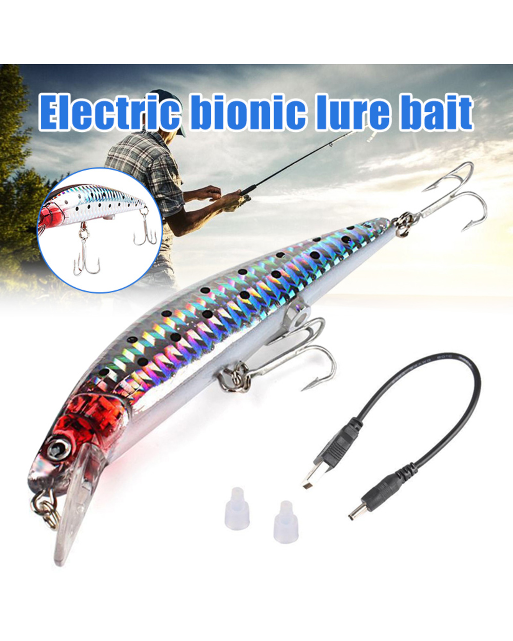 Robotic Fishing Lure Electric Wobbler For Electronic Bait Auto Swimming Swimbait Usb Rechargeable Led Light Professiona front-1