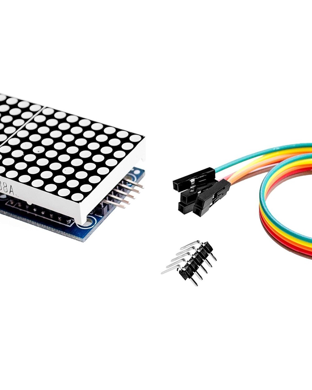 Max7219 Display Panel Dot Matrix Module Microcontroller 4 In One Display With 5P Line 4 In 1 Red Green For Arduino Diy front-5