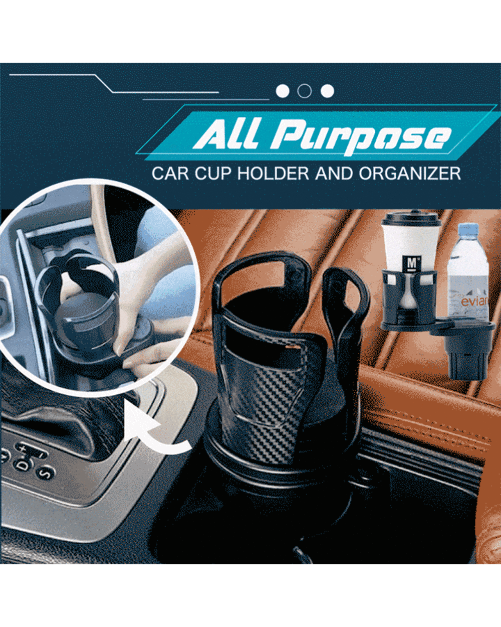 Beker Holder - All Purpose Car Cup Holder And Organizer front-0