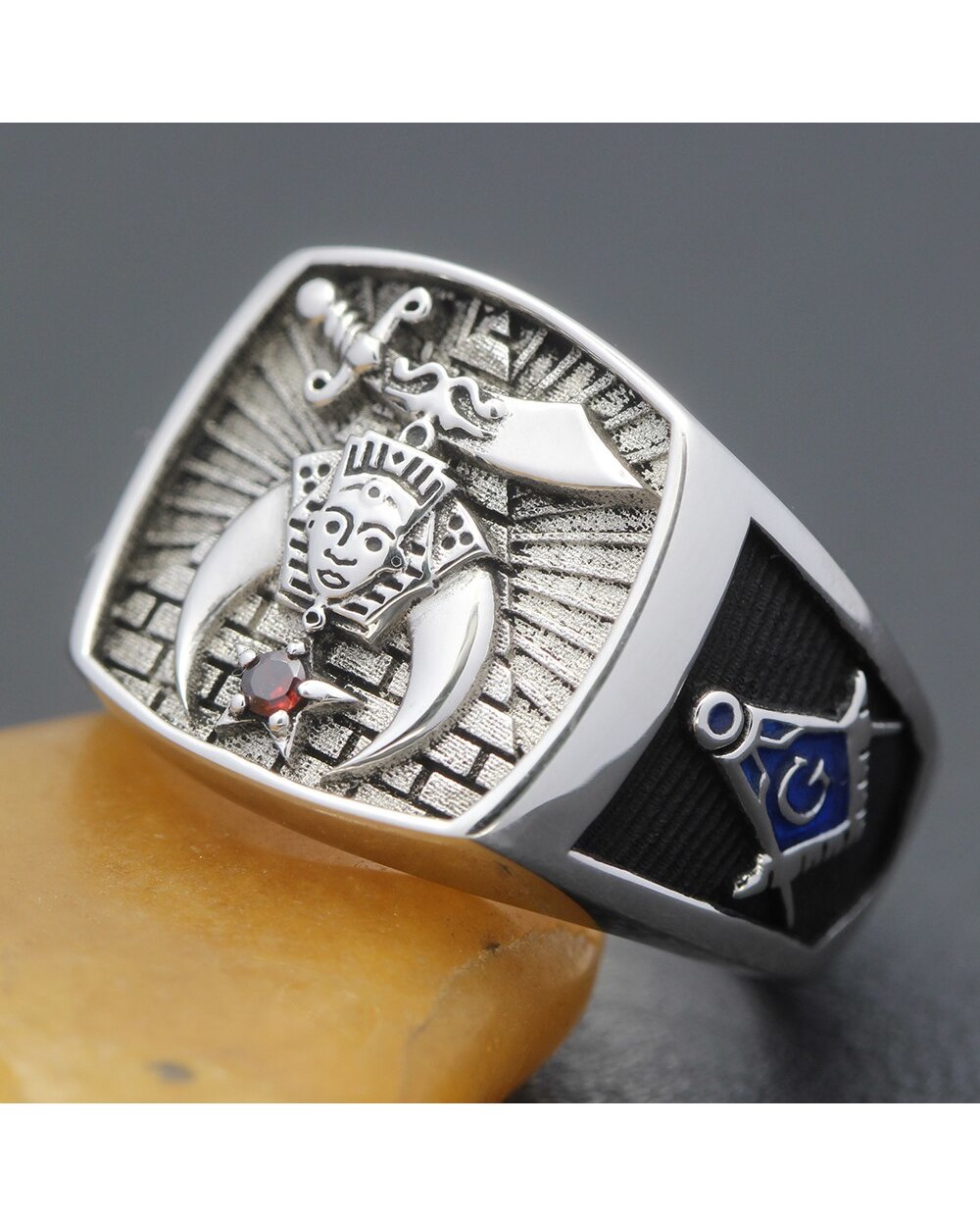 Shriners Sterling Silver Masonic Ring front-3