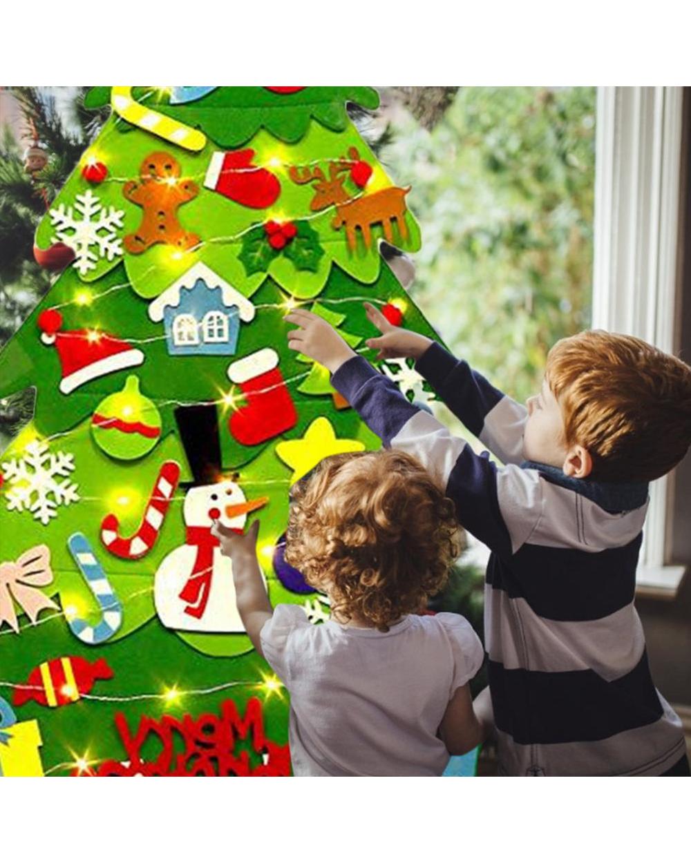 Kids Diy Felt Christmas Tree Christmas Decoration For Home Navidad New Year Gifts Christmas Ornts Holiday Party Home De front-5