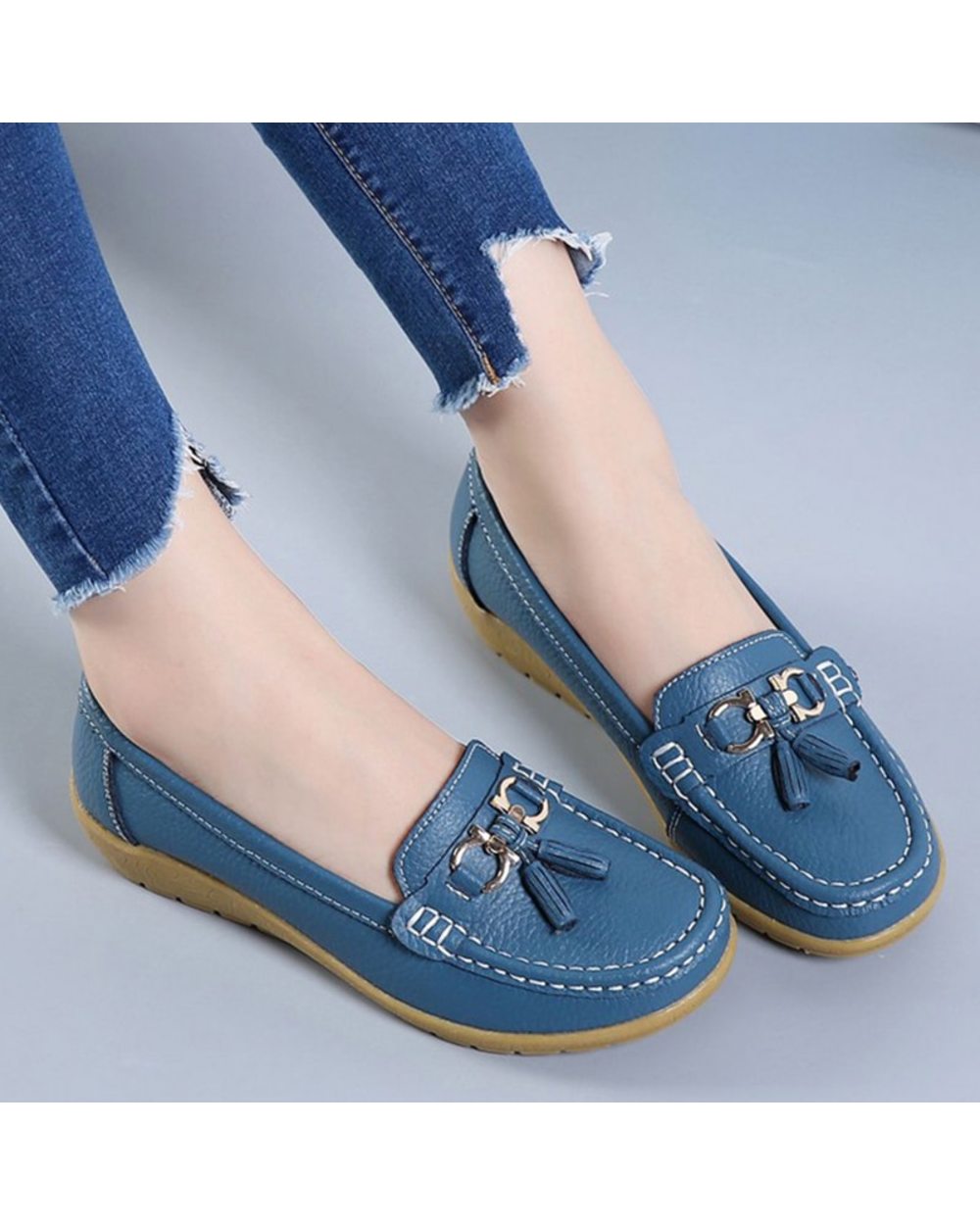 Women's Leather Breathable Moccasins Shoes 2022 front-3