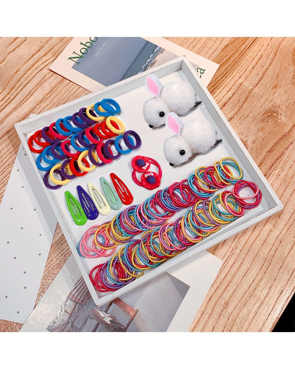 Set Hair Accessoires Elastic Hair Bands Hairpins Flower Hair Claws Hair Clip Rubber Band Headdress front-2