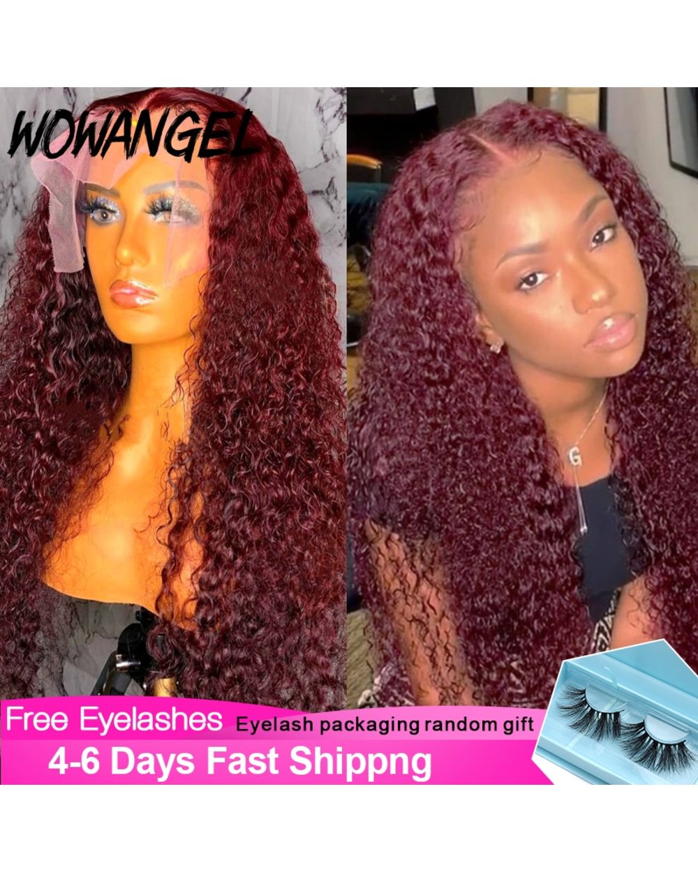 Burgundy 99J Blonde Ginger Orange Wig Kinky Curly Wig Lace Front Human Hair Wigs Brazilian Remy Hair Transparent Lace front-0