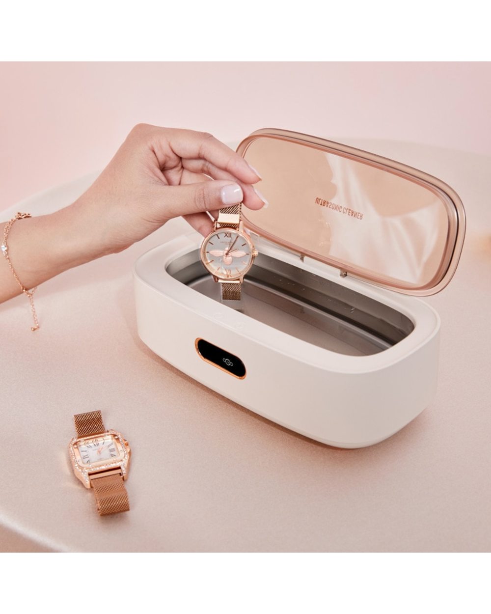 Portable Ultrasonic Cleaner Stain Ultra Sonic Cleaner Mini Washing Machine Foy Glasses Jewelry Watch Razor Denture Cont front-0