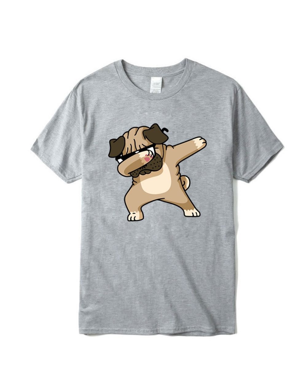 T-shirt Top Quality 100% cotton Pug printing casual loose o-neck tshirt men tshirt cool t-shirt male tee shirts top front-3