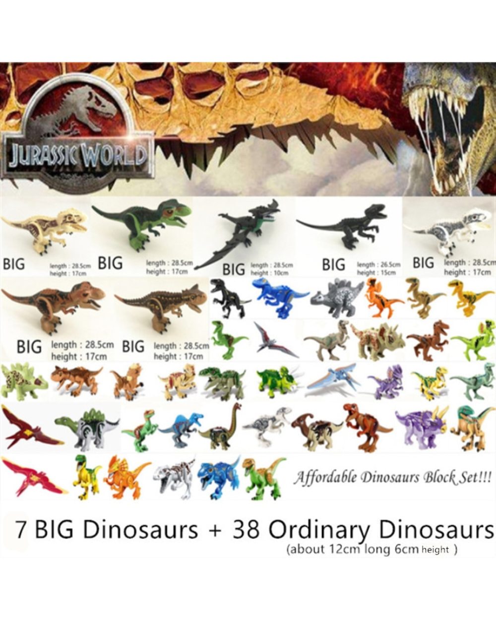World Park Dinosaurs Family Building Blocks Affordable Set Tyrannosaurus Rex Educational Toys Gift For Children front-0