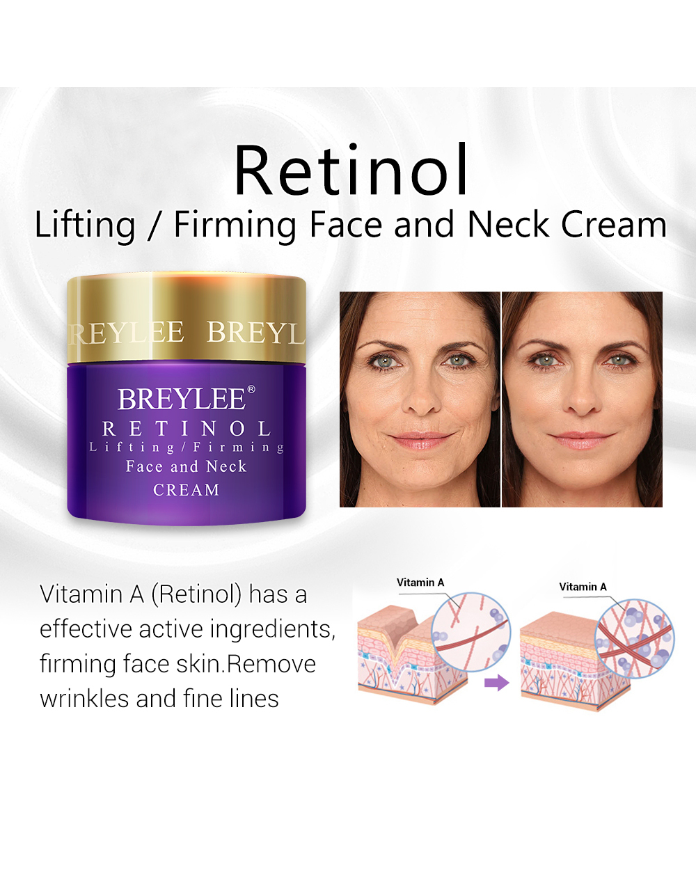 Breylee Face Cream Fade Freckle Remove Dark Spots Melanin Brightening Hyaluronic Acid Moisturizing Retinol Anti-Aging C front-2