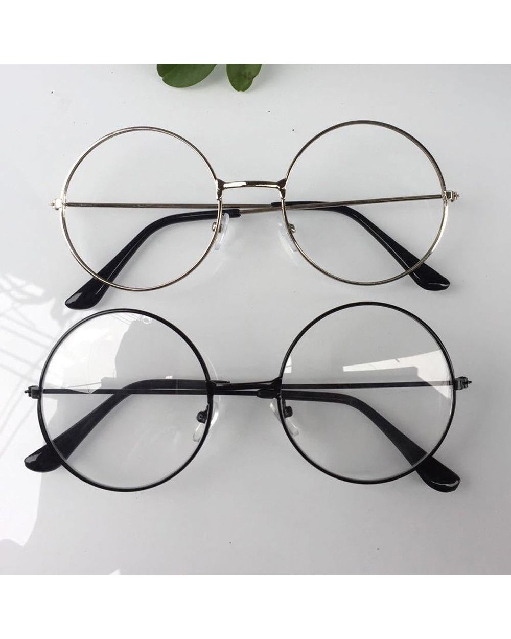 Fashion Vintage Retro Metal Frame Clear Lens Glasses Nerd Geek Eyewear Eyeglasses Oversized Round Circle Eye Glasses front-1