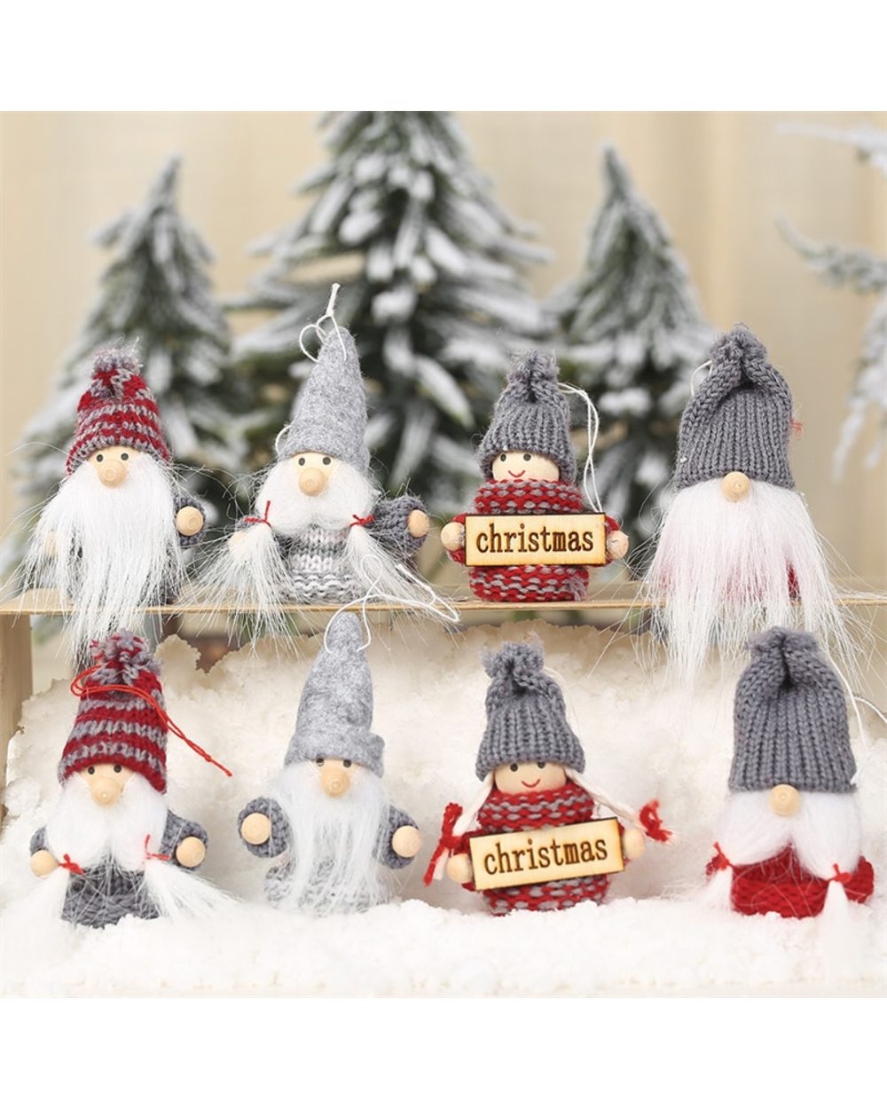 Set 2Pcs Happy New Year 2022 Gifts Toy Christmas Dolls Xmas Tree Pendant Ornaments Christmas Decorations for Home front-0
