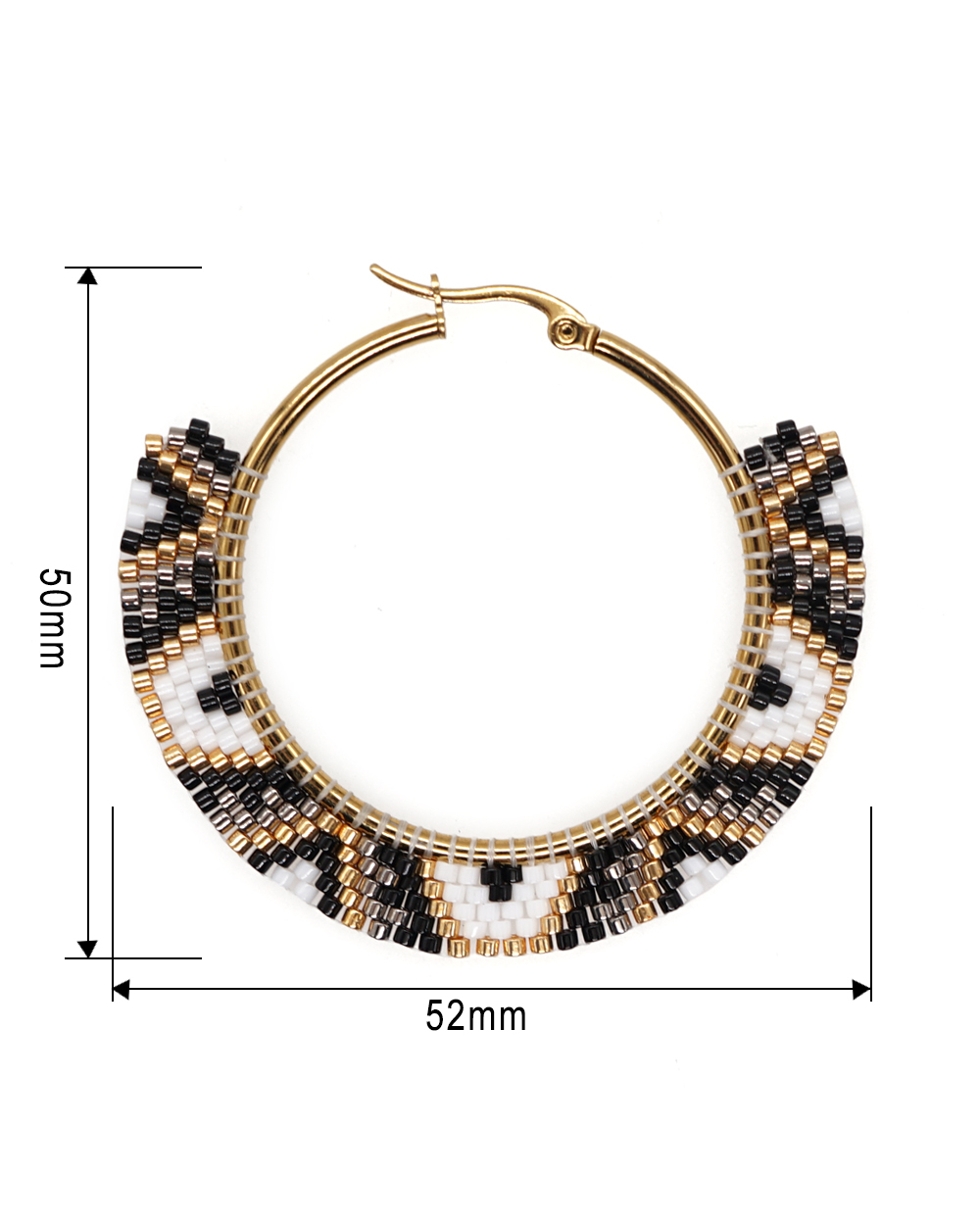 Hoop Earrings Gold Plated Stainless Steel Ear Rings Fashion Jewelry front-2