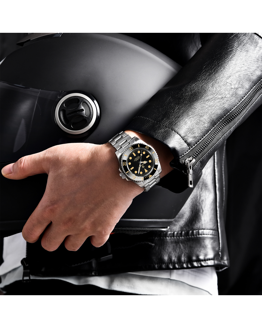 PAGANI DESIGN Sapphire Glass Men Automatic Mechanical Military Watches Men Stainless Steel 200 Waterproof Watch front-3