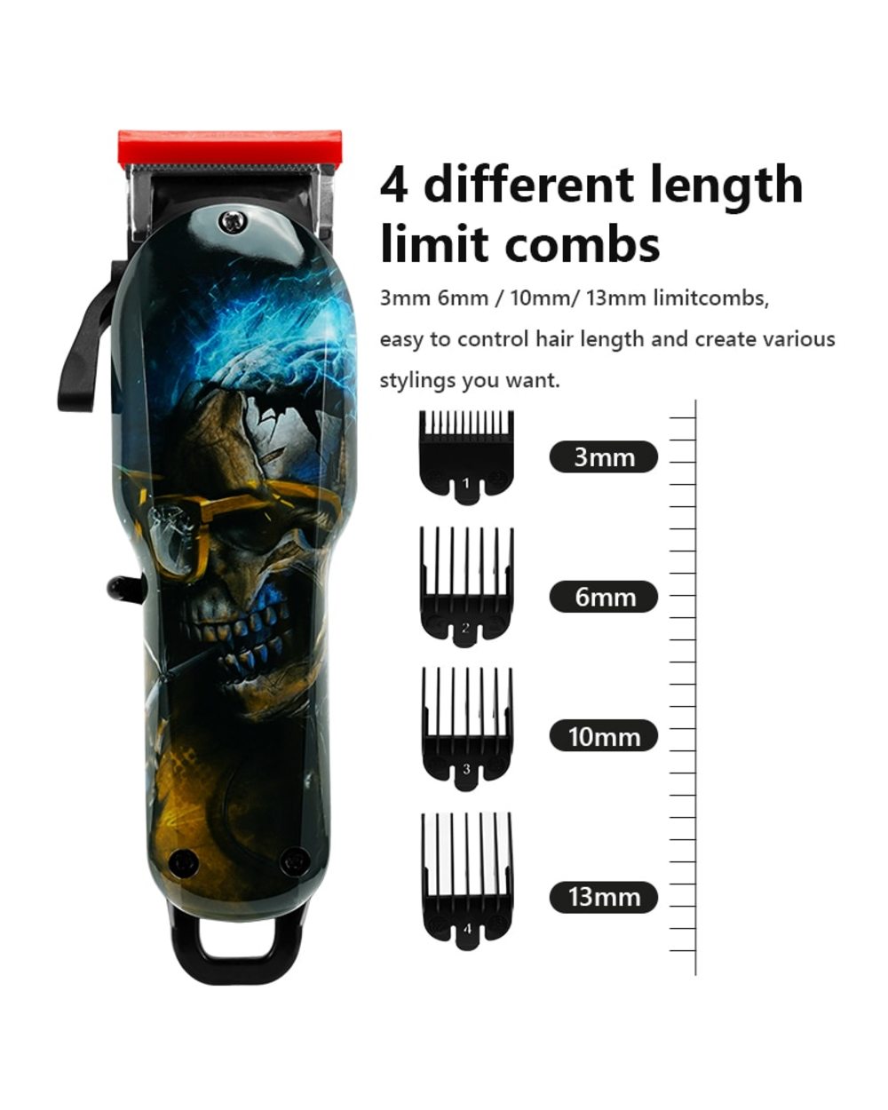 Wireless Salon Hair Clipper Professional Hair Trimmer Men Electric Powerful Motor Barber Hair Cutting Machine Lithium B front-2