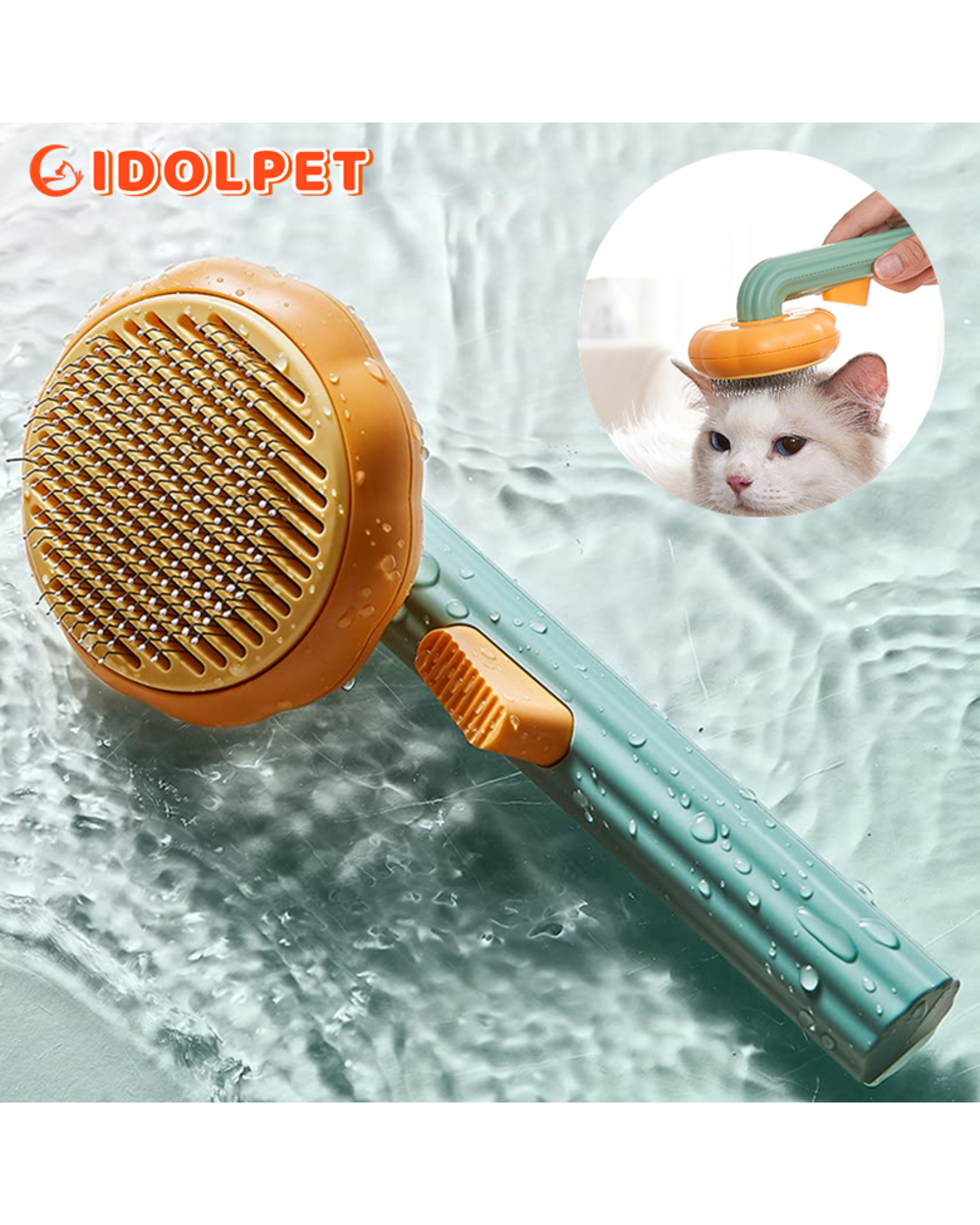 Self Cleaning Slicker Brush for Shedding Dog Cat front-0