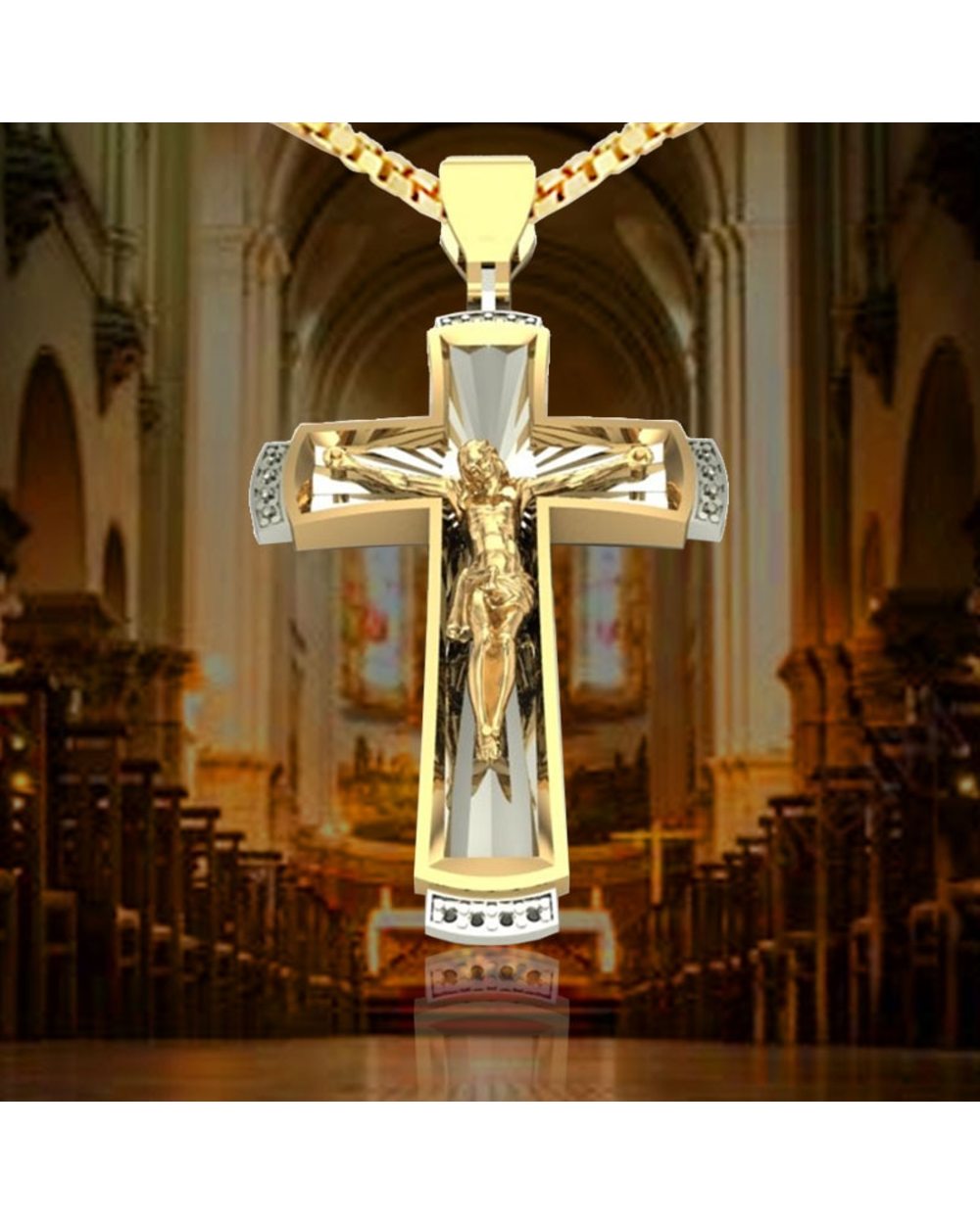 Cross Necklace Jesus front-0