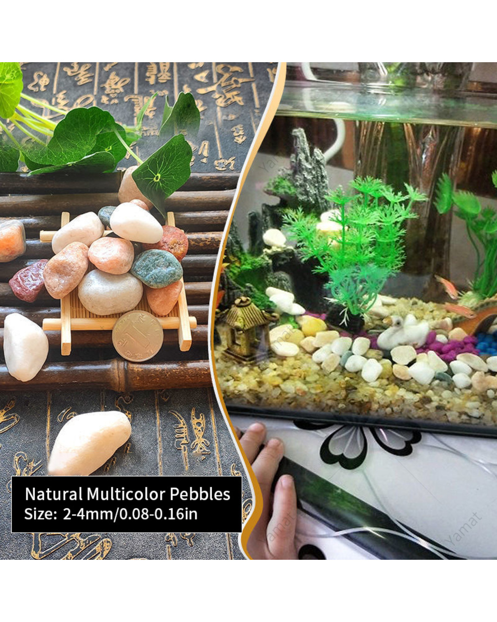 100g Multicolor Bean Pebbles For Home Garden Decoration front-4