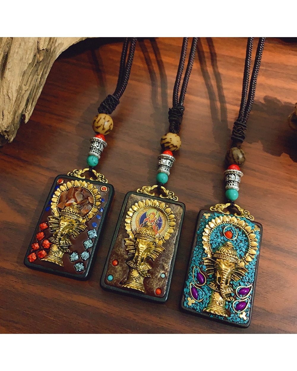 New Vintage Ethnic Style Buddha Elephant Pendants & Necklaces Statement Nepal Exaggerated Necklace front-0