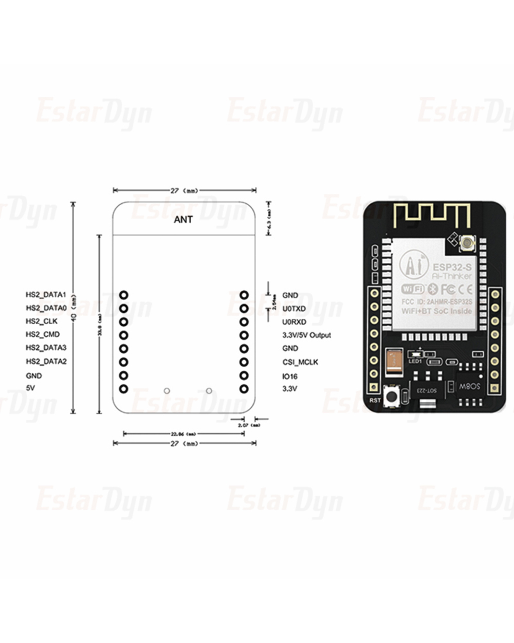 Esp32-Cam Wifi Module 2.4G Antenna Esp32 Serial To Wifi Esp32 Cam Development Board 5V Bluetooth With Ov2640 Camera Mod front-4