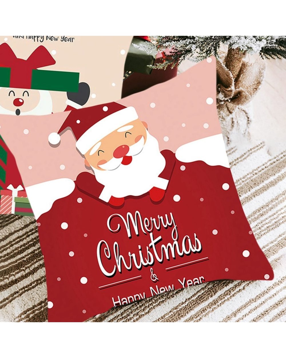 Merry Christmas Cushion Cover Santa Claus front-5