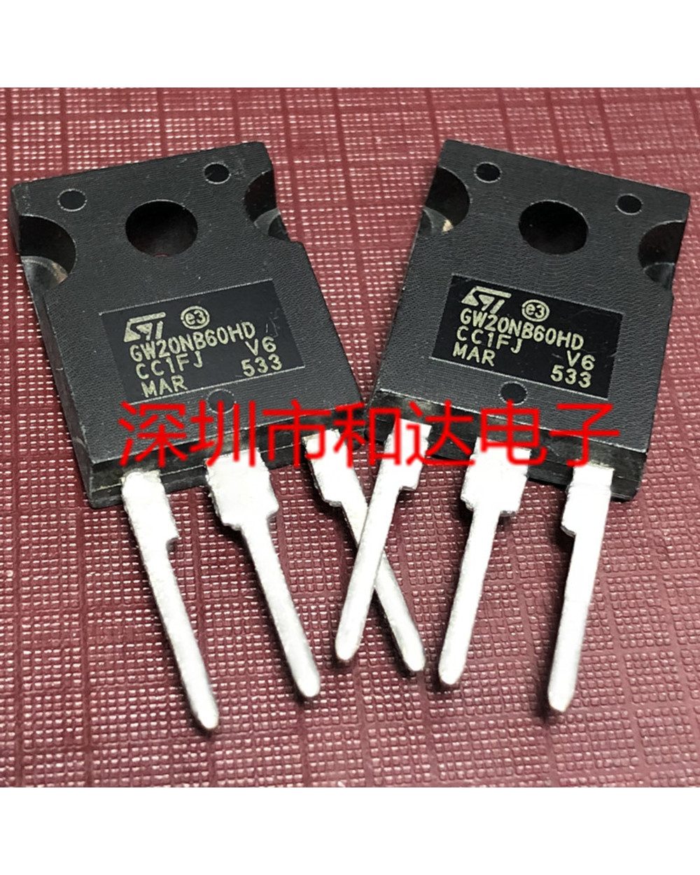 (5 Pieces) Stgw30nc60wd Gw30nc60wd To-247 600V 30A / Gw20nb60hd Stgw20nb60hd 600V 20A / Stgw60v60df Gw60v60df 600V 80A front-2
