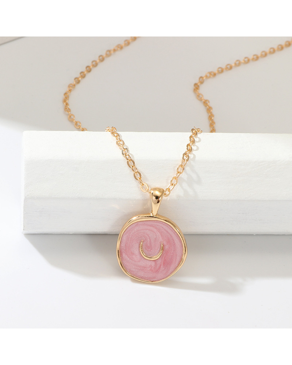Fashion Round El Moon Star Round Pendant Necklaces For Women Trendy Long Chain Gold Choker Necklace Statement Jewelry front-4