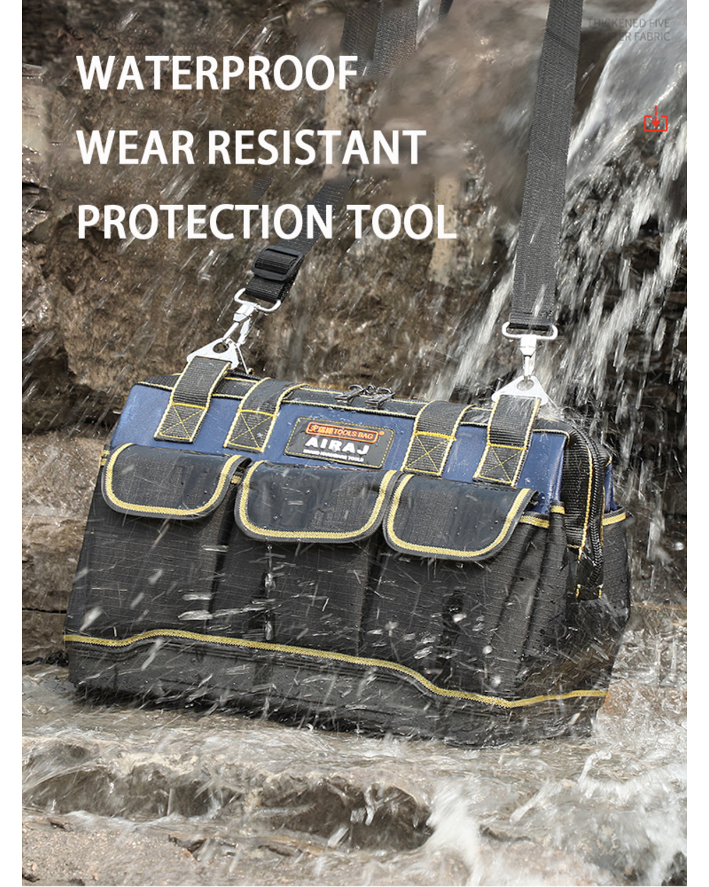 Tool Bag Waterproof Tool Bag Adjustable Shoulder Strap Collapsible Wear-resistant DurableElectrician Tool Bags front-0
