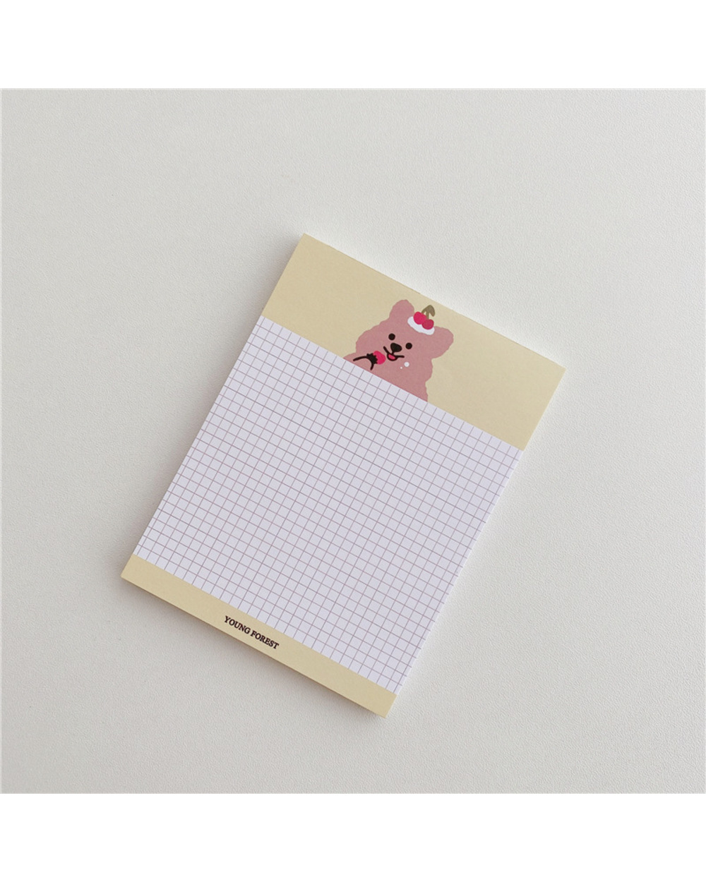 50 Sheets Ins Cartoon Bear Grid Non Sticky Memo Pad Journal Note Diy Decoration School Supplies Stationery Planner Memo front-2