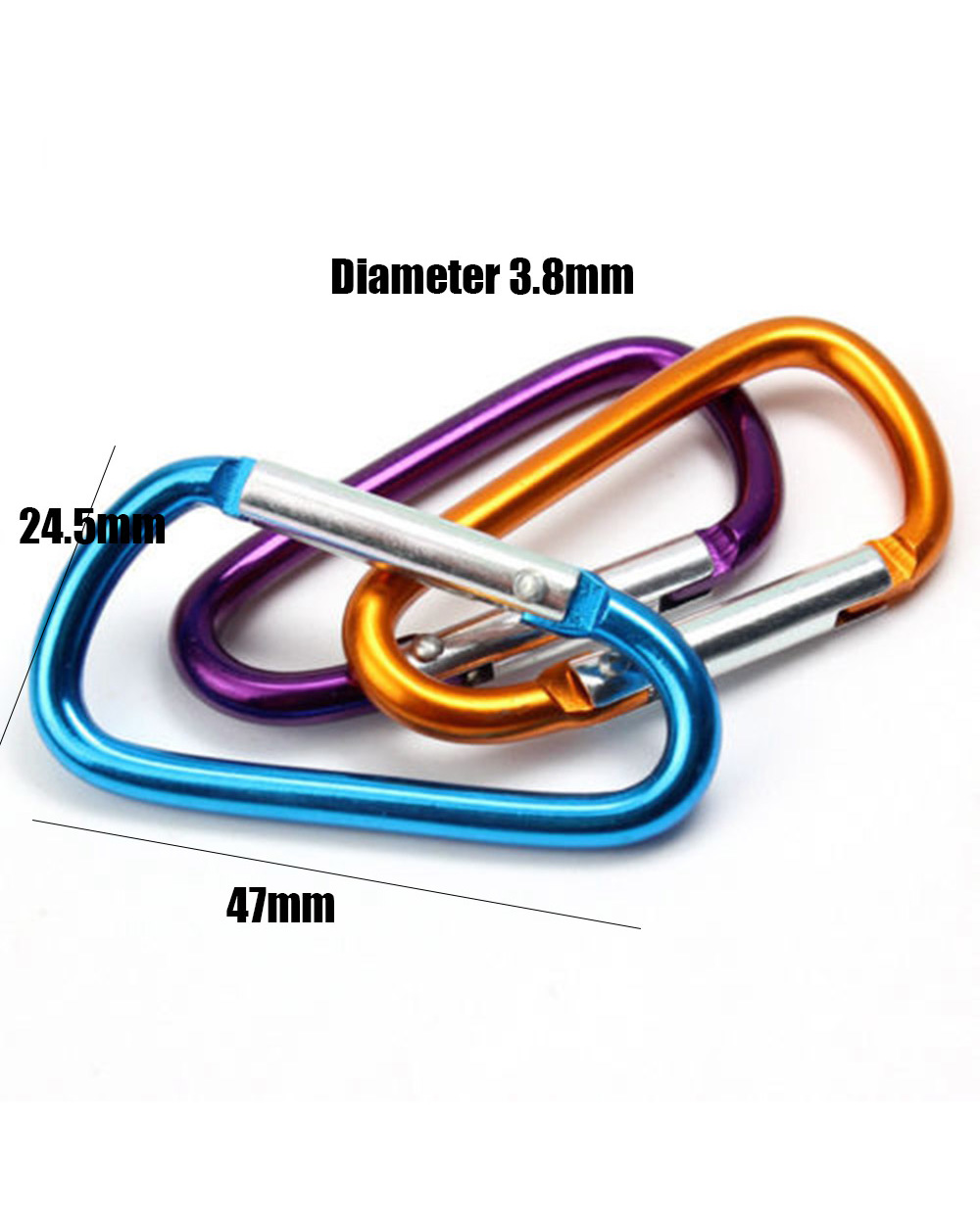 5Pcs Random Colors!!! Aluminium Alloy Safety Buckle Keychain Clim Button Carabiner Camping Hiking Hook Outdoor Sports T front-5