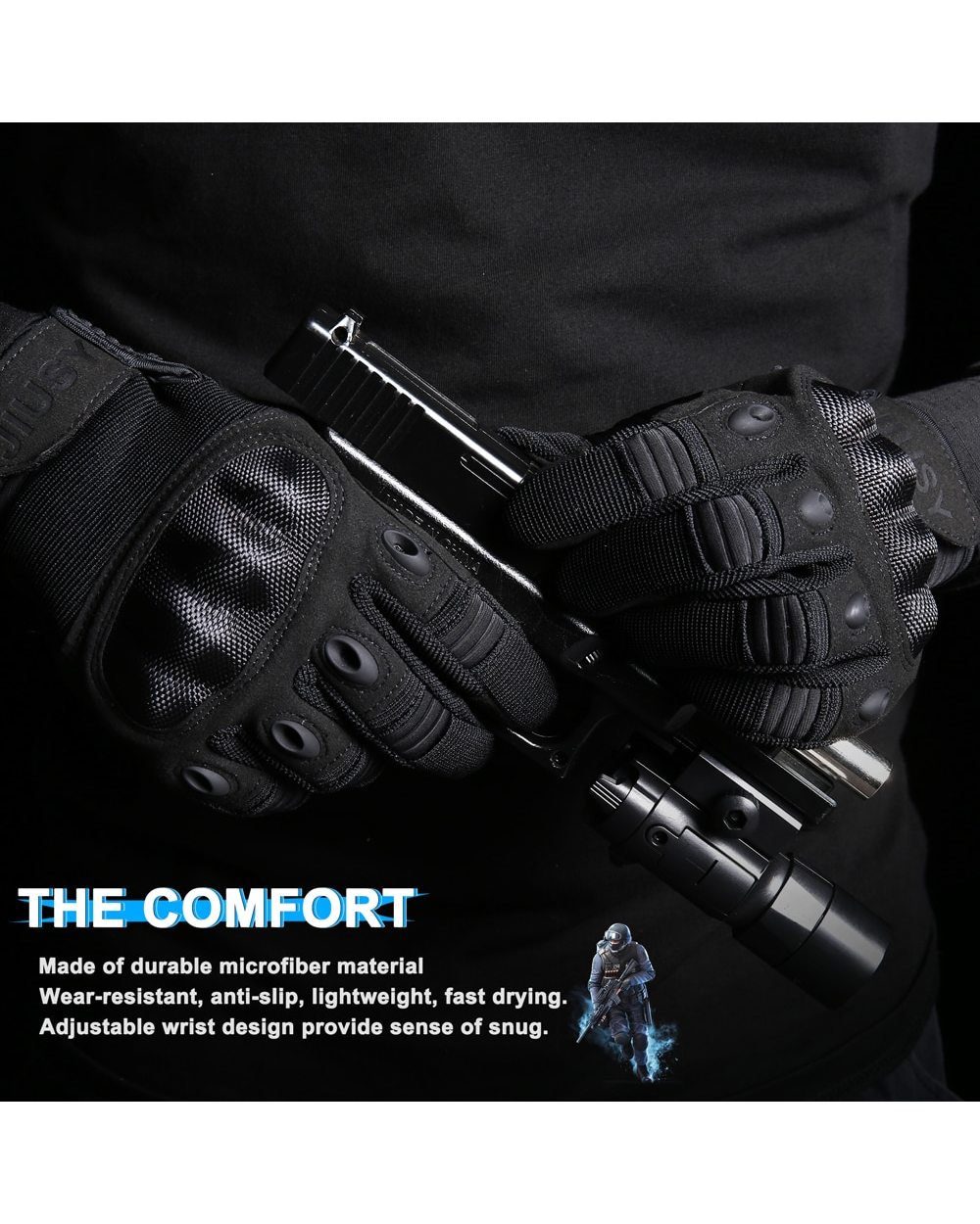 Touch Screen Tactical Full Finger Gloves Military Paintball Shooting Airsoft Combat Work Driving Riding Hunting Gloves front-3