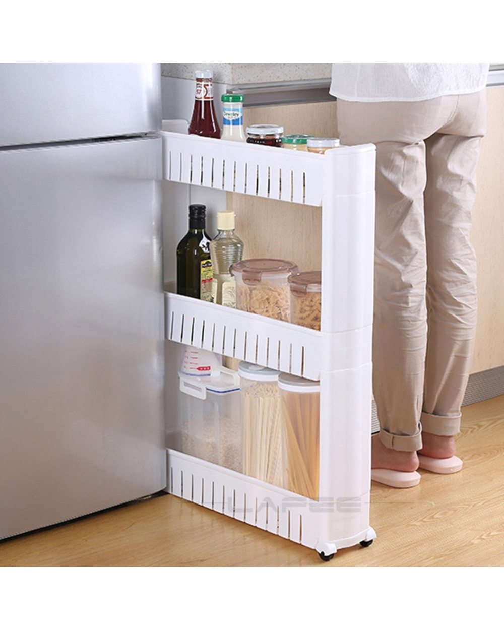 Interspace Gap Shelf Mobile Kitchen Toilet Gap Rack front-0