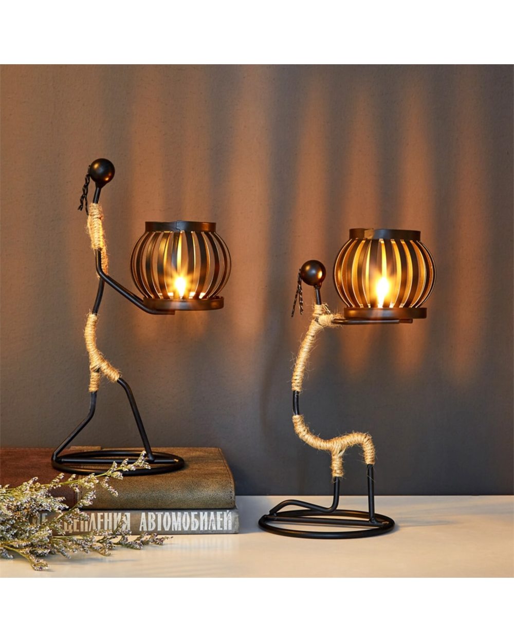 Metal candle holder home décor accessories front-3