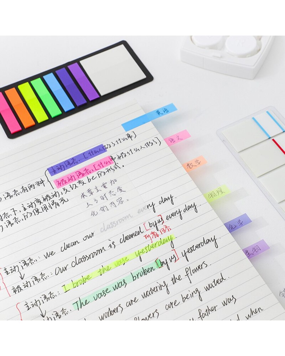 Minimal Ins Style Fluorescence Self Adhesive Memo Pad Sticky Notes Bookmark Marker For Student front-3