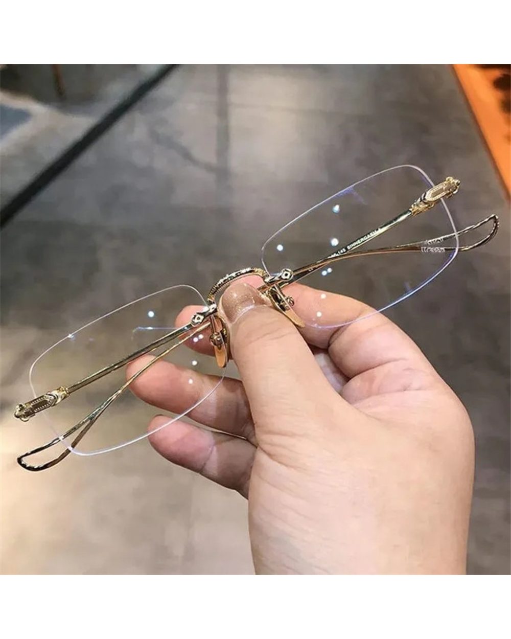 Ahora Ultralight Rimless Finished Optical Myopia Glasses Square Frame Computer Eyewear With Diopters 0 -1.0 -1.5 -2.0 - front-3