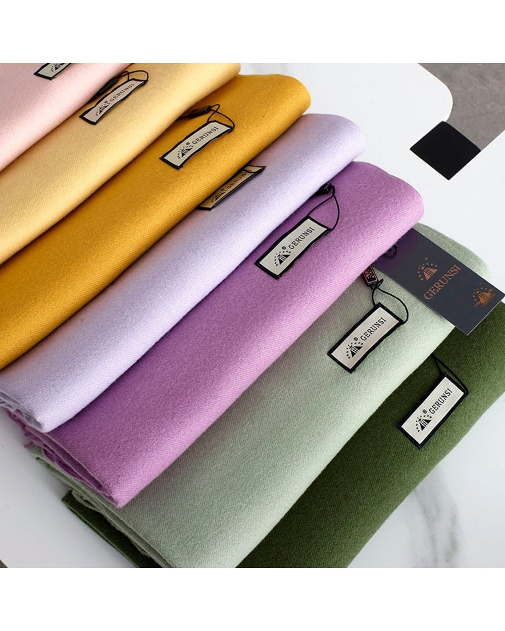 Visrover New 32 Colors Woman Winter Scarf Fashion Female Shawls Cashmere Handfeeling Winter Wraps Solid Color Winter Hi front-3