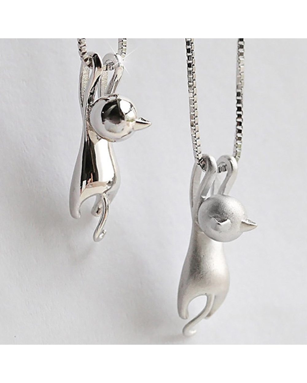 Ragdoll Gold Polished Cat Pendant Necklace Long Chain Charm Vintage Jewelry front-0