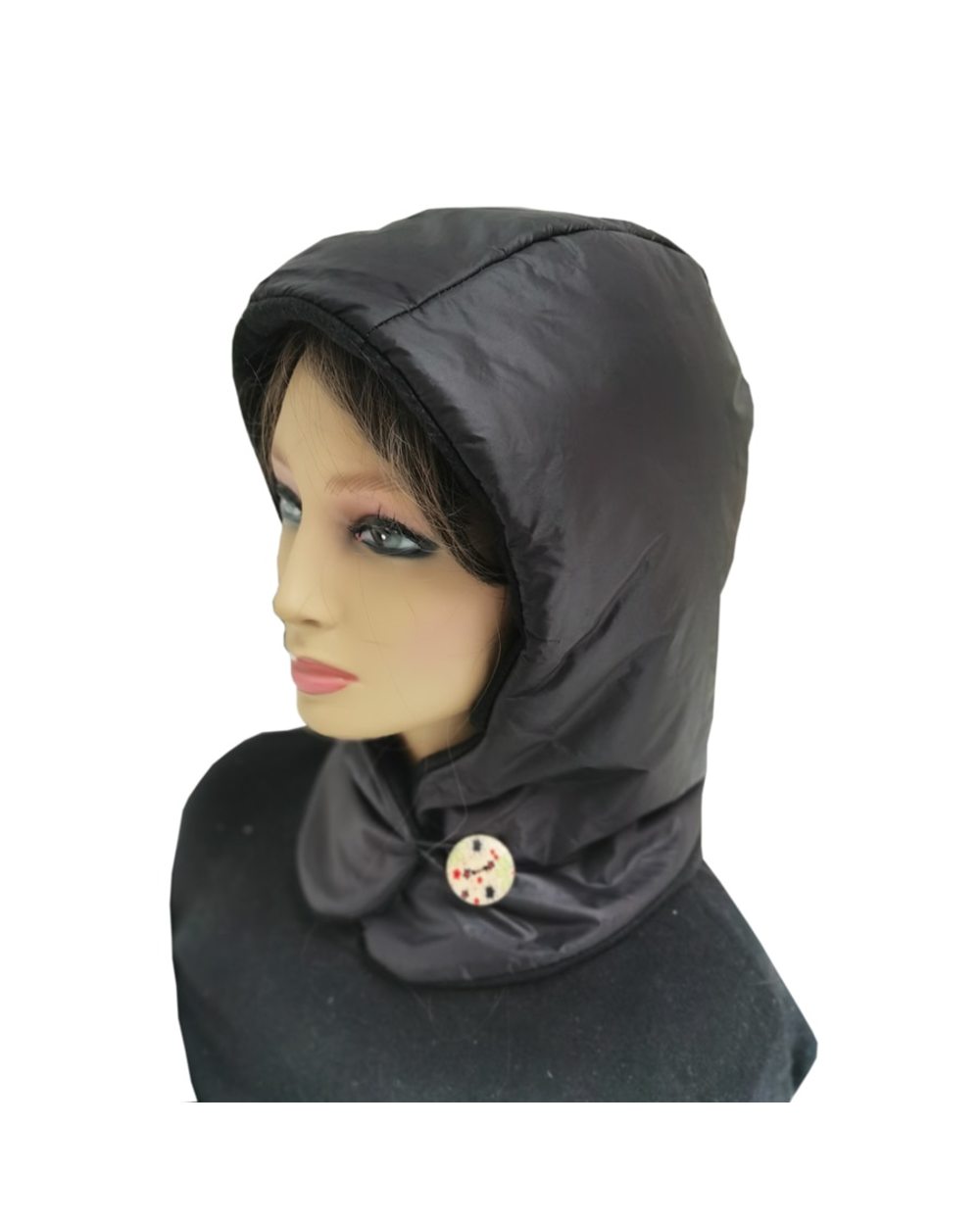 Fashion Ultralight Outdoor Down Hat Women Waterproof Light Winter Puff Neck Warm Windproof Hood Ear Covering Cap front-1