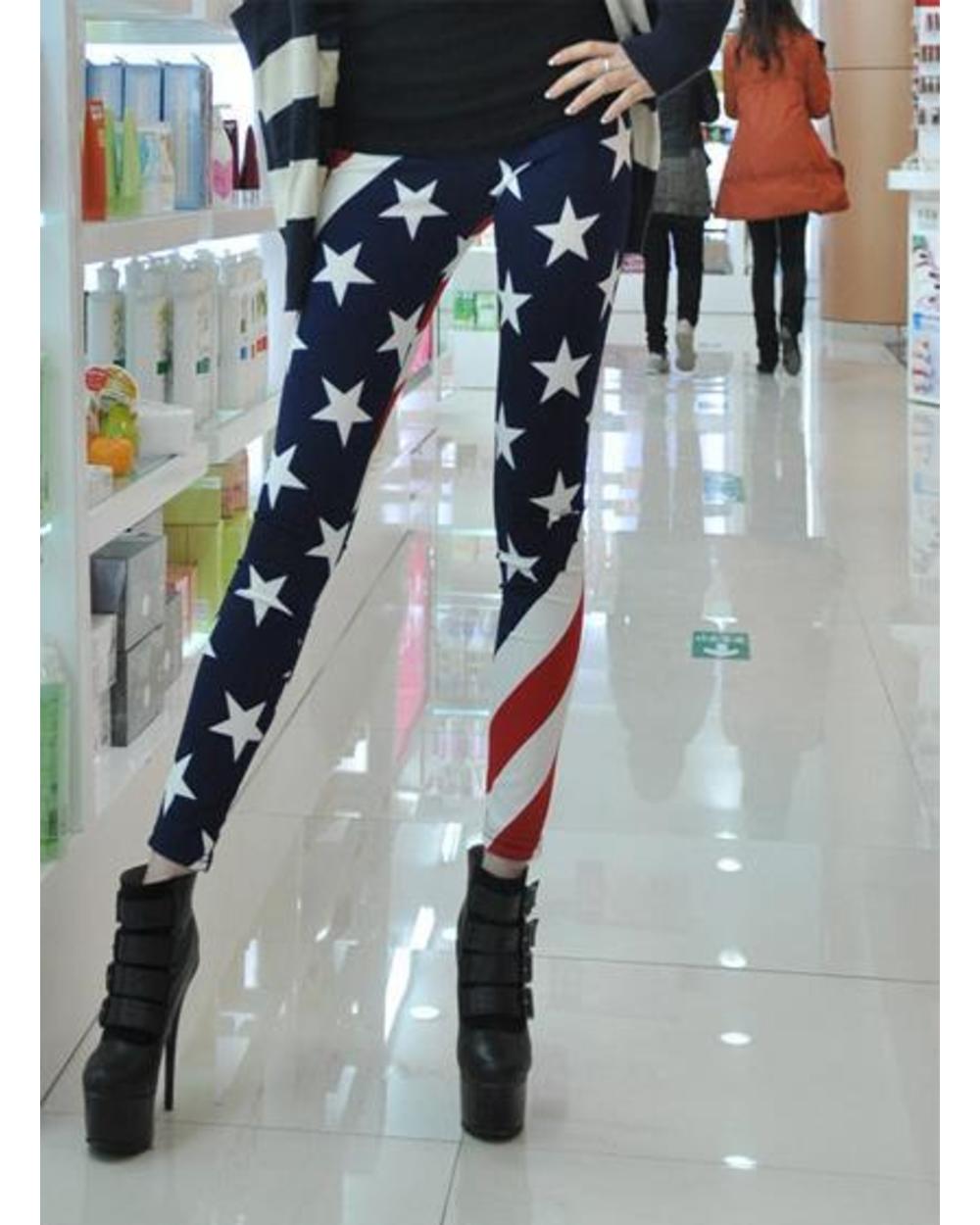 American Flag Yoga Pants American Flag Thin Slim Leggings Pants front-4