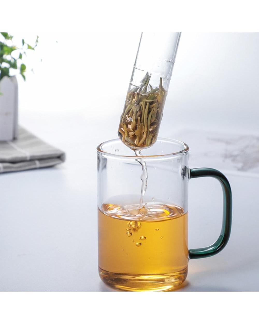 Glass Tea Infuser Creative Pipe Glass Design Tea Strainer front-1